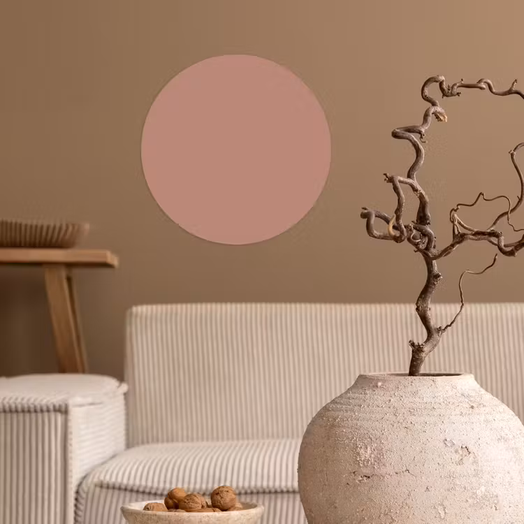 Earthy - Blusher - Roze Wandcirkel behangsticker klein 186 -sfeer1