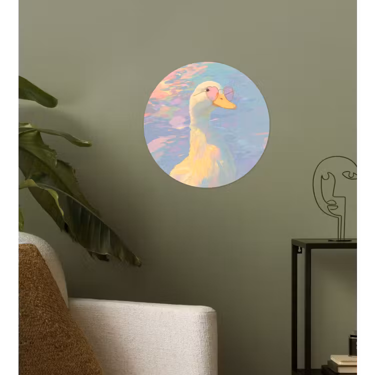Eend - Zonnebril - Water Wandcirkel behangsticker klein -sfeer2