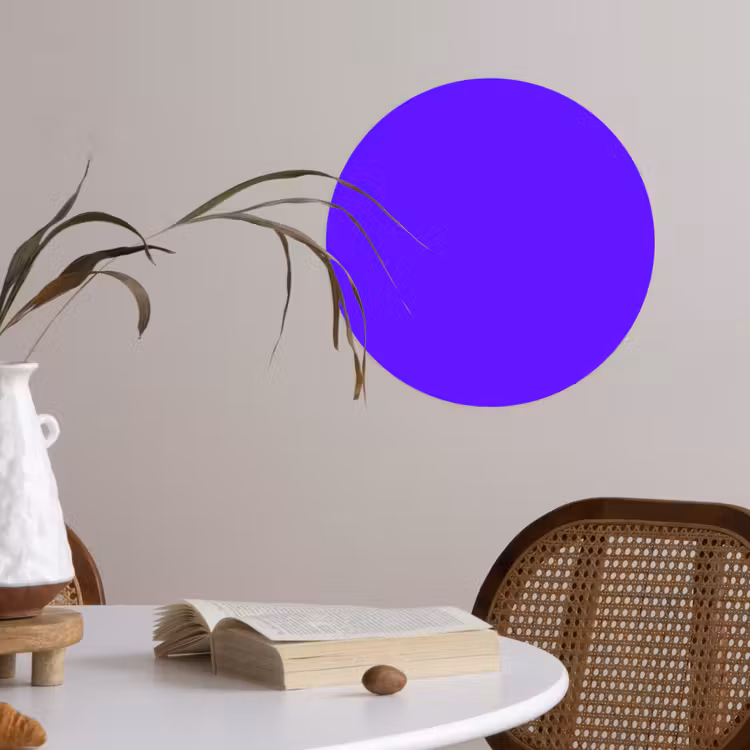 Electric - Indigo - Paars Wandcirkel behangsticker klein 186 -sfeer3