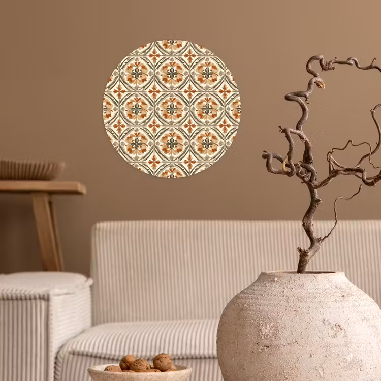 Elegant - Antiek - Kleurrijk Wandcirkel behangsticker klein 186 -sfeer1