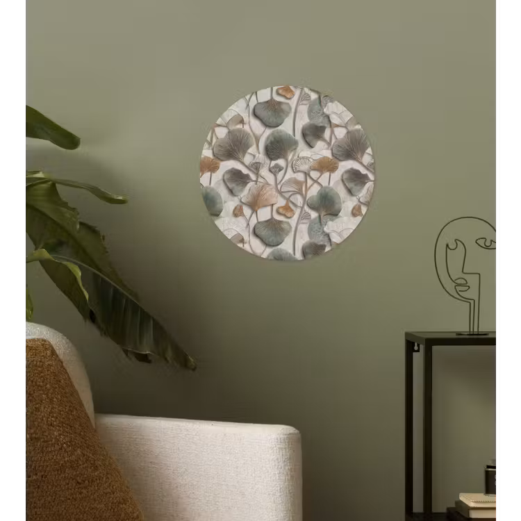 Elegant - Bladeren - Groen Wandcirkel behangsticker klein 186 -sfeer2