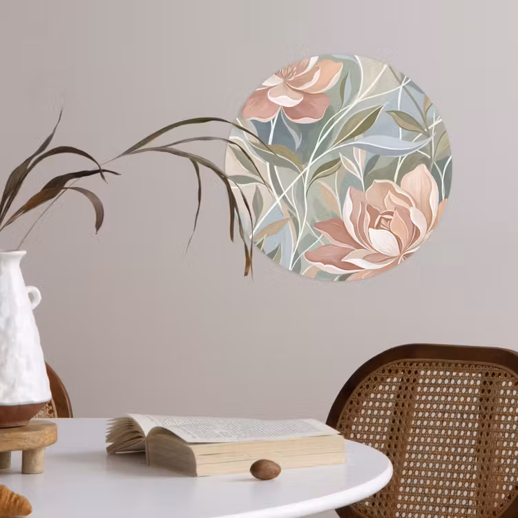 Elegant - Romantiek - Roze Wandcirkel behangsticker klein -sfeer3