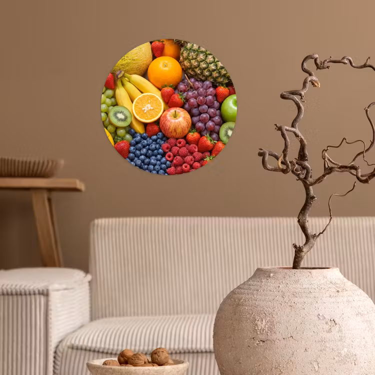 Eten - Fruit - Vers - Kleurrijk - Voeding Wandcirkel behangsticker klein -sfeer1