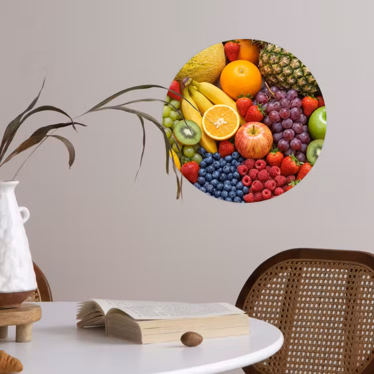 Eten - Fruit - Vers - Kleurrijk - Voeding Wandcirkel behangsticker klein -sfeer3