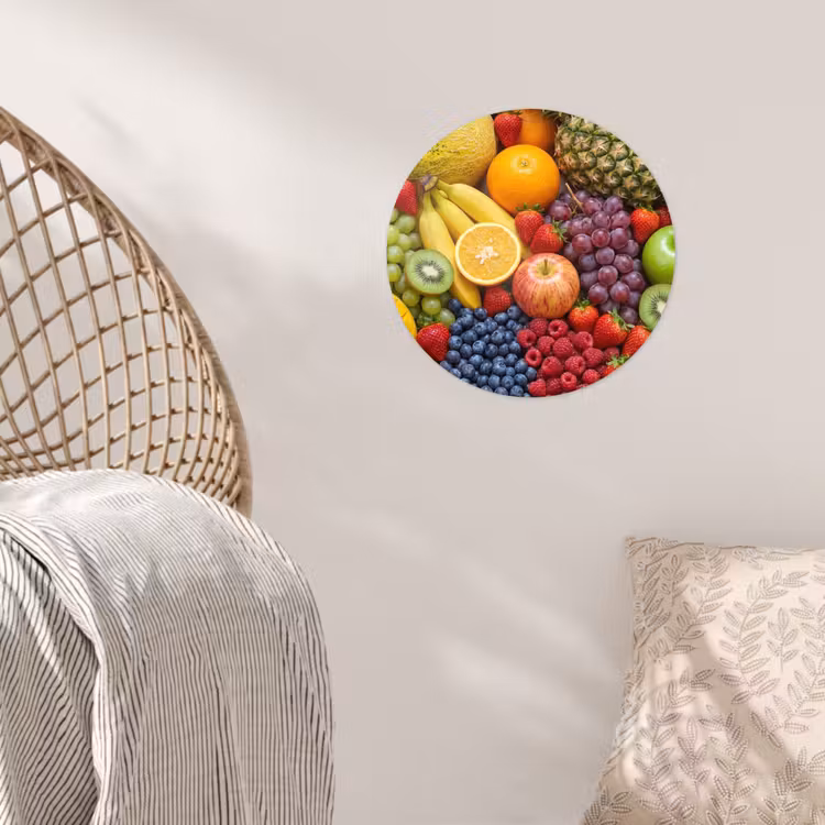 Eten - Fruit - Vers - Kleurrijk - Voeding Wandcirkel behangsticker klein -sfeer4