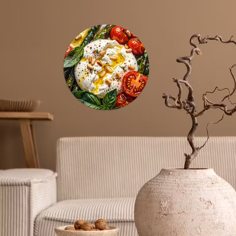 Eten - Groenten - Kaas - Modern - Vers Wandcirkel behangsticker klein -sfeer1