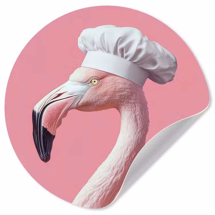 Flamingo - Roze - Koksmuts - Vogel Wandcirkel behangsticker klein -3d