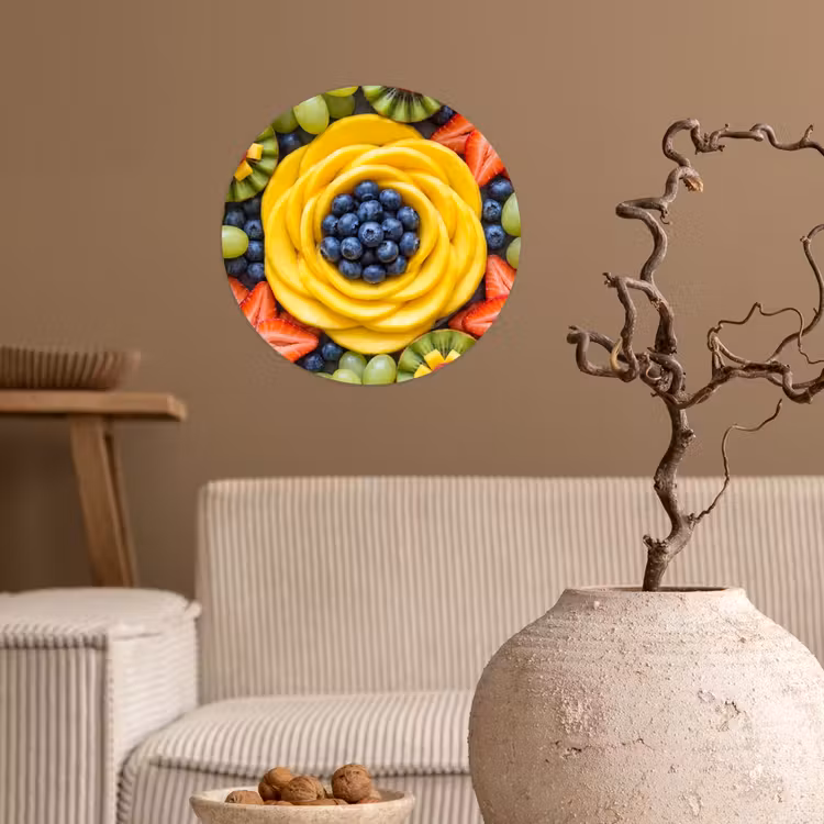 Fruit - Arrangement - Gezond - Kleurrijk - Eten Wandcirkel behangsticker klein -sfeer1
