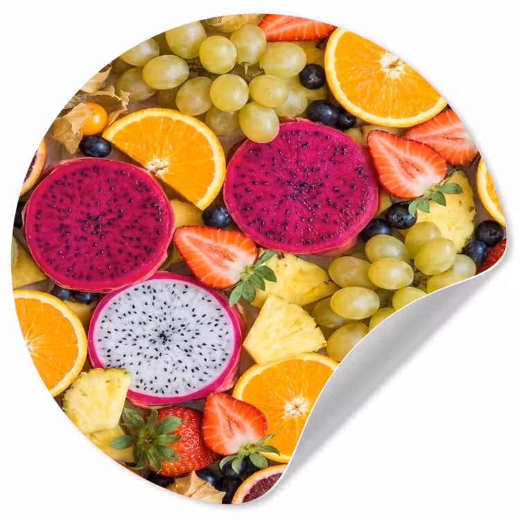 Fruit - Assortiment - Kleurrijk - Gezondheid Wandcirkel behangsticker klein -3d