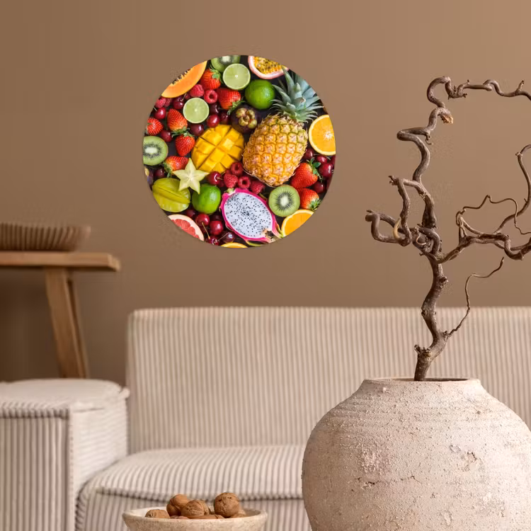 Fruit - Assortiment - Vers - Gezond - Kleurrijk Wandcirkel behangsticker klein -sfeer1