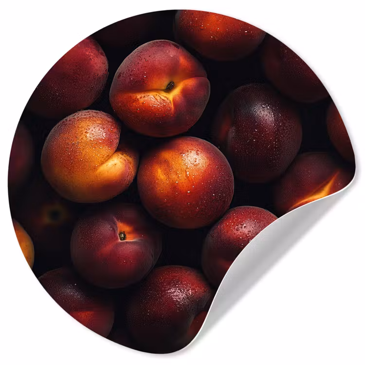 Fruit - Close up - Nectarines Wandcirkel behangsticker klein -3d