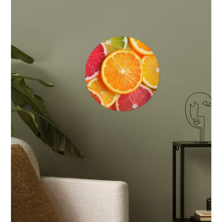 Fruit - Kleurrijk - Close up Wandcirkel behangsticker klein -sfeer2