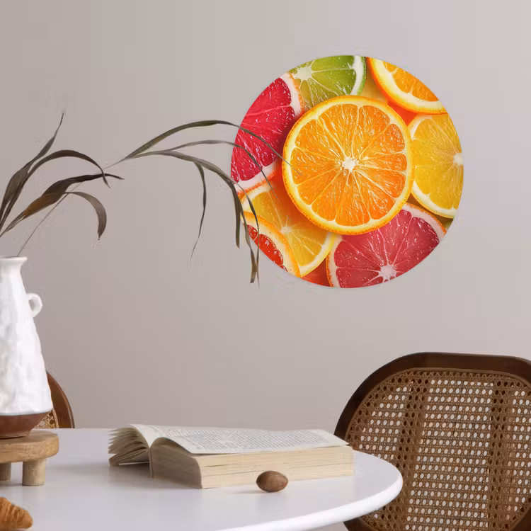 Fruit - Kleurrijk - Close up Wandcirkel behangsticker klein -sfeer3