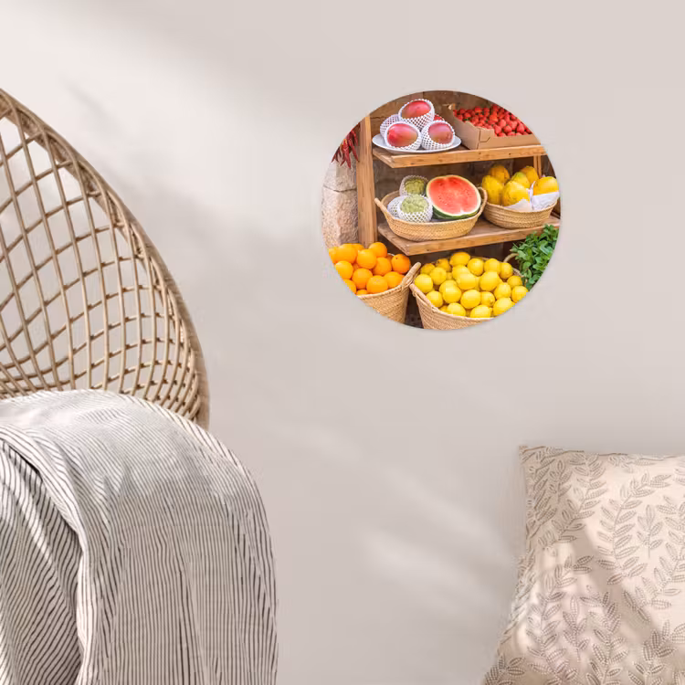 Behangcirkel - Fruit - Markt - Vers - Fruit - Markt - Vers Wandcirkel behangsticker klein