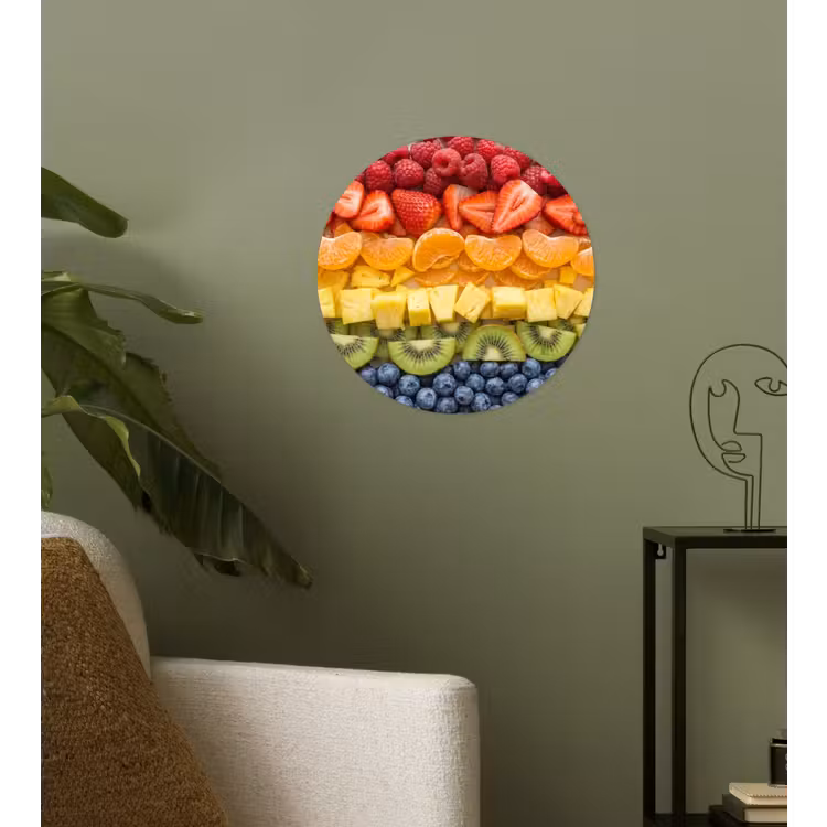 Fruit - Regenboog - Gezond - Kleurrijk Wandcirkel behangsticker klein -sfeer2