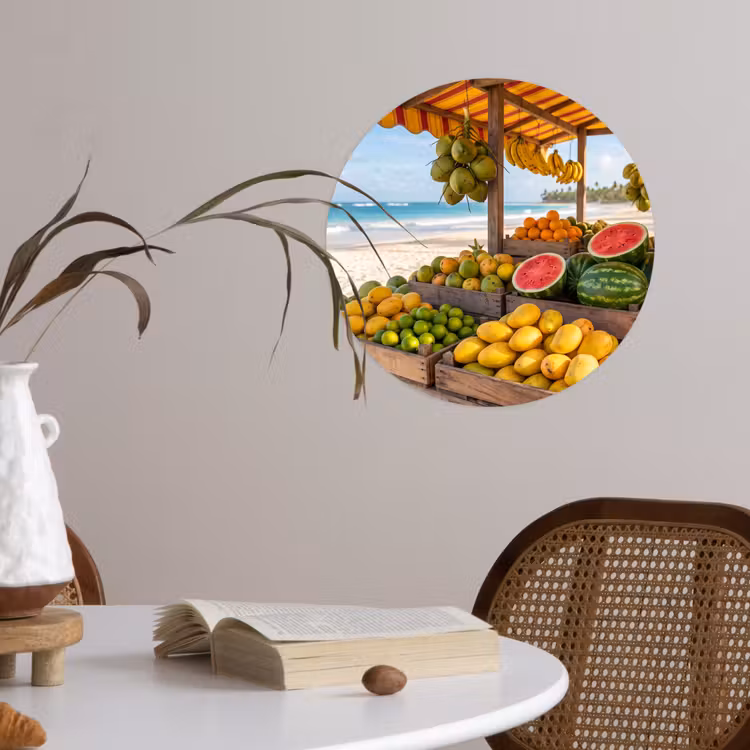 Behangcirkel - Fruit - Strand - Tropisch - Fruit - Strand - Tropisch Wandcirkel behangsticker klein