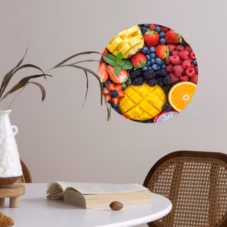 Fruit - Vers - Kleurrijk - Eten Wandcirkel behangsticker klein -sfeer3