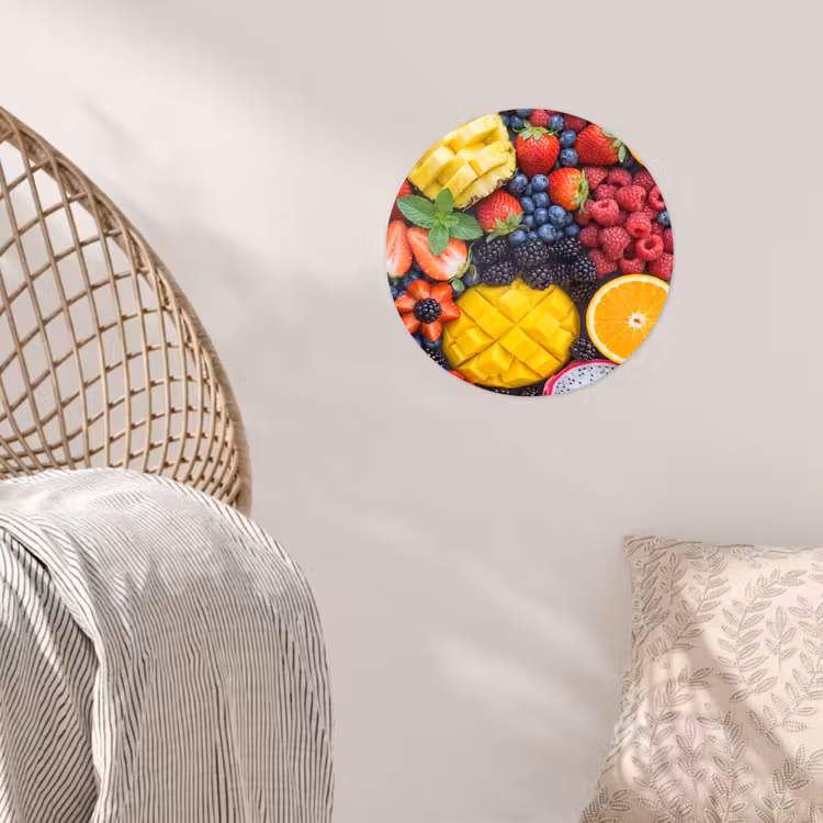 Fruit - Vers - Kleurrijk - Eten Wandcirkel behangsticker klein -sfeer4