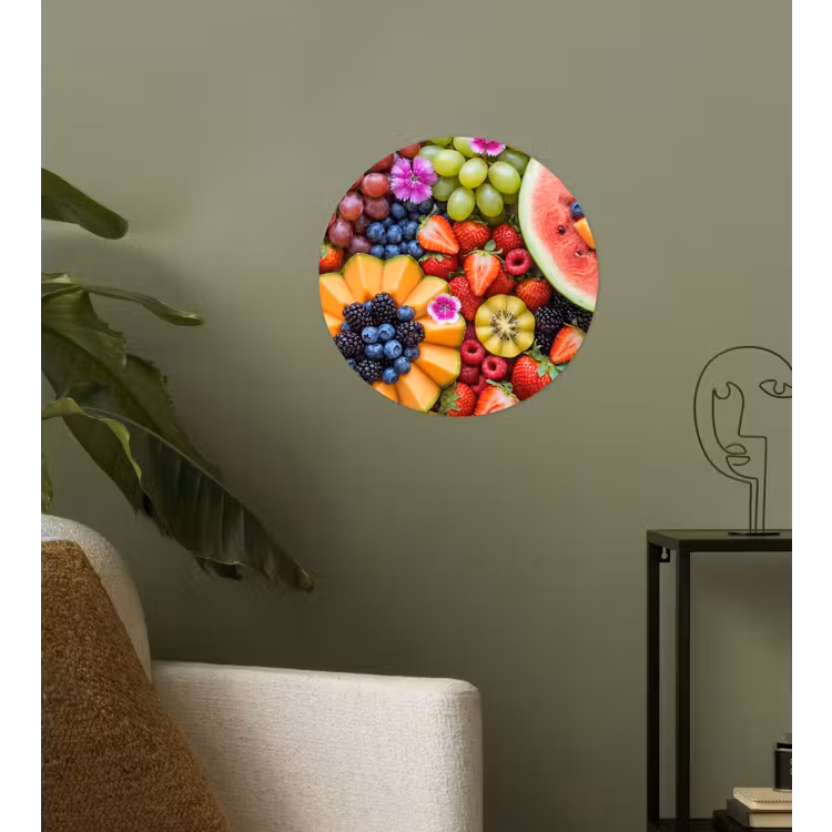 Fruit - Vers - Variatie - Eten - Kleurrijk Wandcirkel behangsticker klein -sfeer2