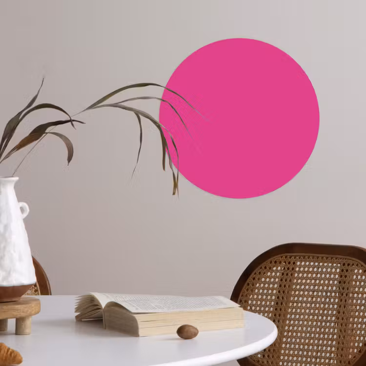 Fuchsia - Neon - Kleuren Wandcirkel behangsticker klein 186 -sfeer3