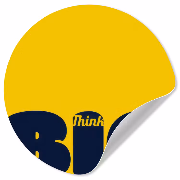 Geel - Think big - Grafisch Wandcirkel behangsticker klein -3d