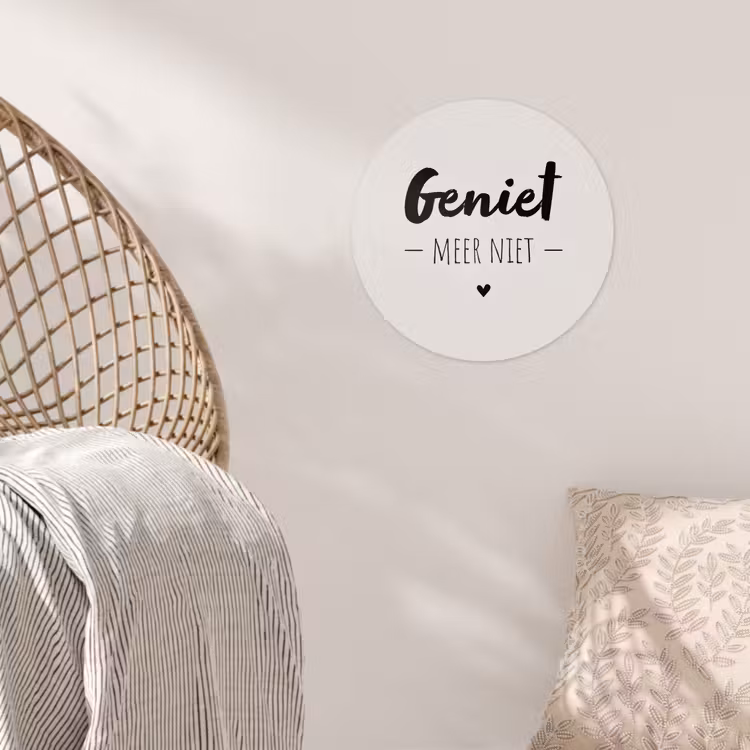 Geniet, meer niet - Quotes - Tekst - Genieten Wandcirkel behangsticker klein -sfeer4