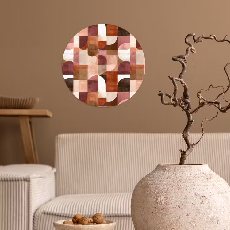 Geometrie - Modern - Retro Wandcirkel behangsticker klein 186 -sfeer1