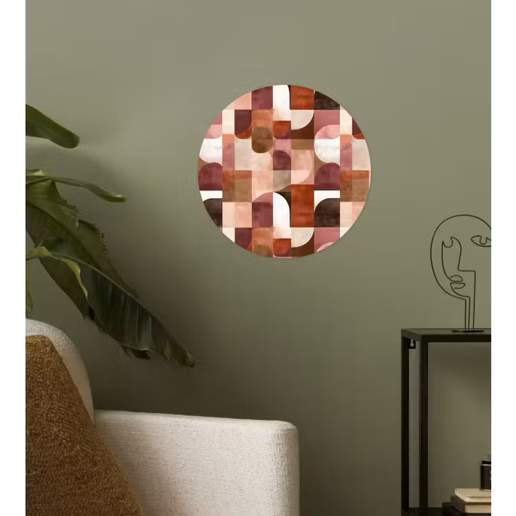 Geometrie - Modern - Retro Wandcirkel behangsticker klein 186 -sfeer2