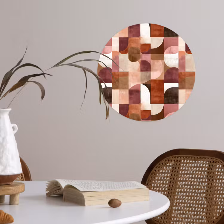 Geometrie - Modern - Retro Wandcirkel behangsticker klein 186 -sfeer3