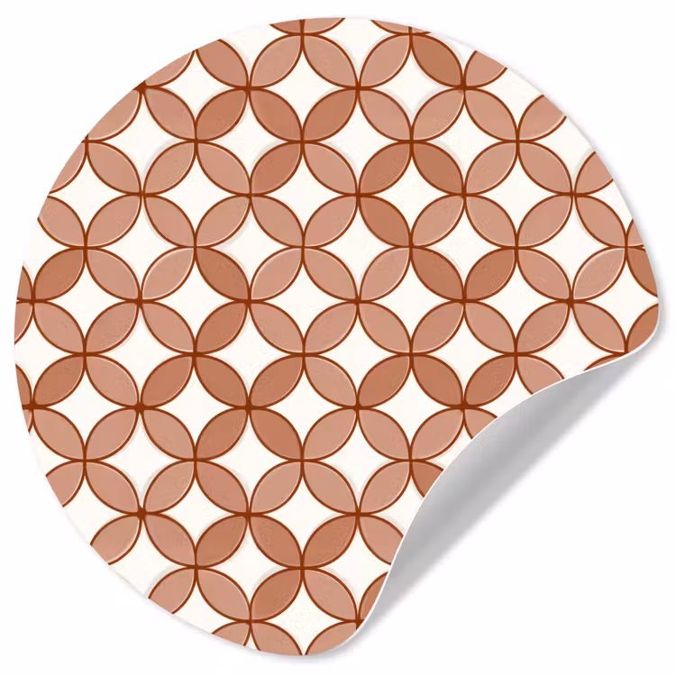 Geometrisch - Cirkels - Modern - Terracotta Wandcirkel behangsticker klein 186 -3d