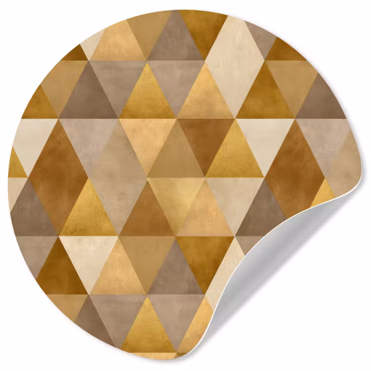 Geometrisch - Driehoek - Goud Wandcirkel behangsticker klein 186 -3d
