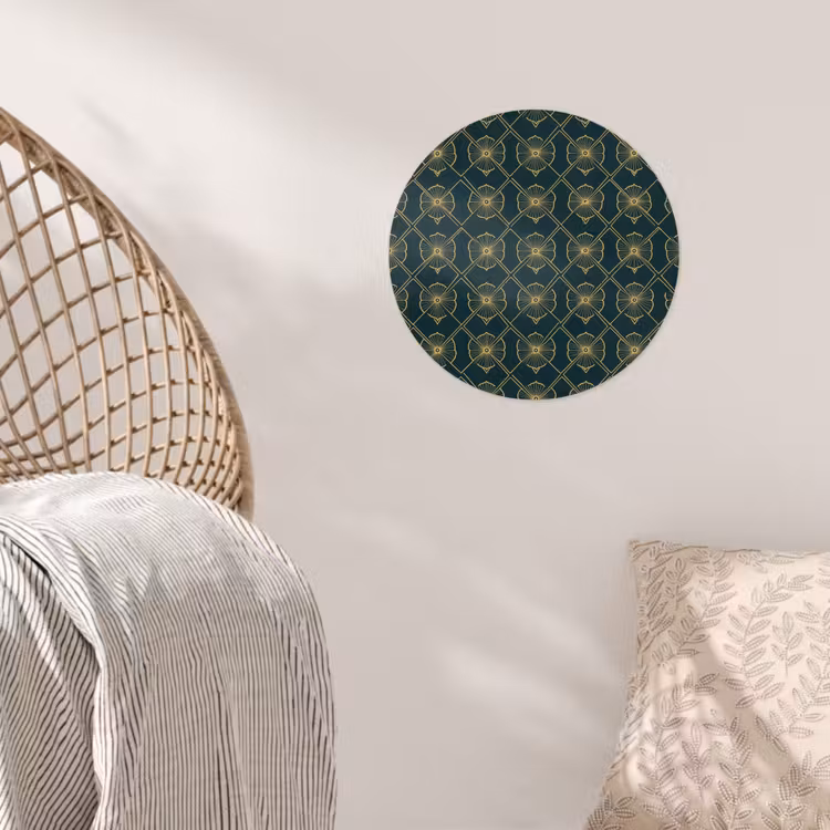 Geometrisch - Elegant - Groen Wandcirkel behangsticker klein 186 -sfeer4