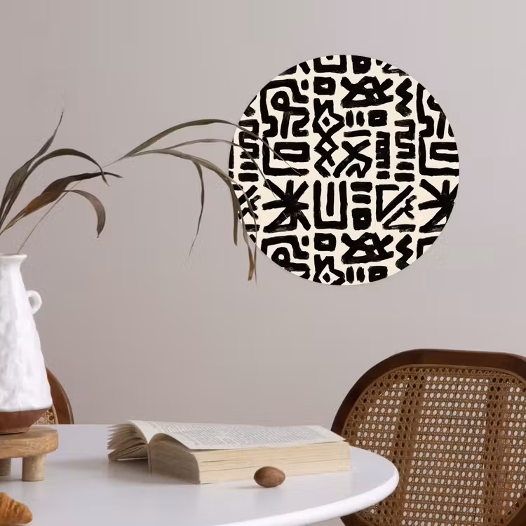 Geometrisch - Figuren - Zwart Wandcirkel behangsticker klein 186 -sfeer3