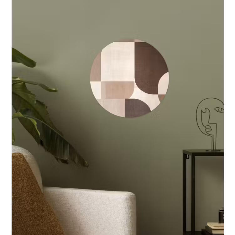Geometrisch - Geweven structuur - Modern Wandcirkel behangsticker klein -sfeer2