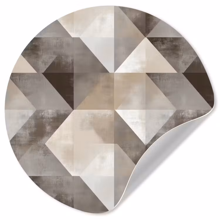 Geometrisch - Motief - Aardetinten Wandcirkel behangsticker klein 186 -3d