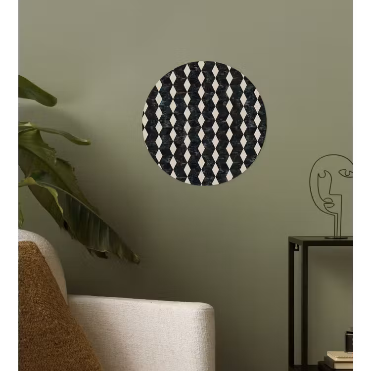 Geometrisch - Patroon - Marmer - Groen Wandcirkel behangsticker klein 186 -sfeer2