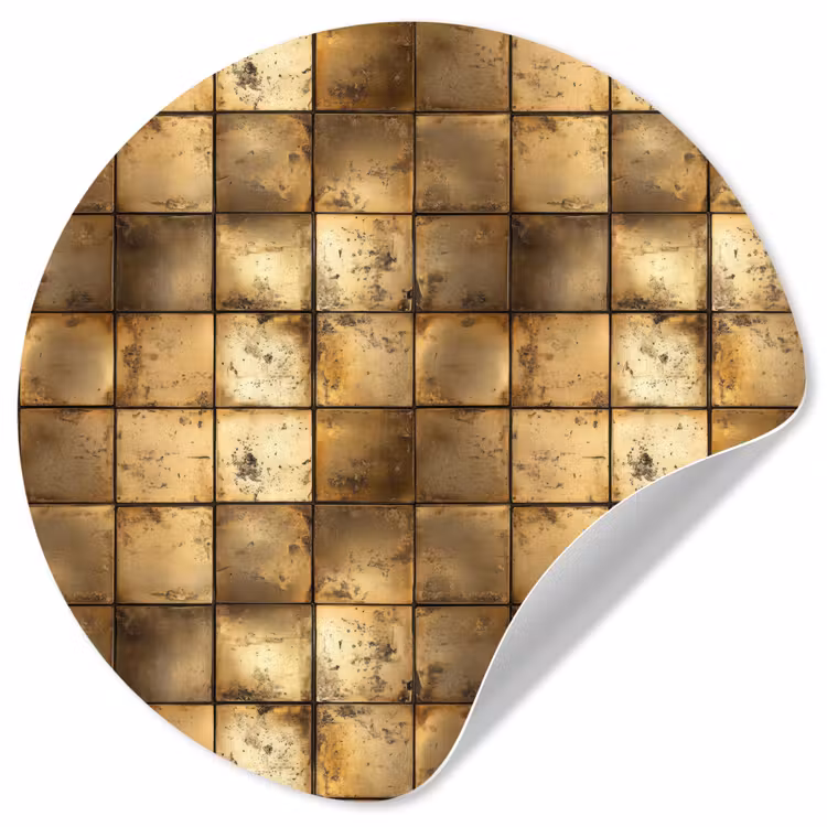 Geometrisch - Tegels - Goud Wandcirkel behangsticker klein 186 -3d