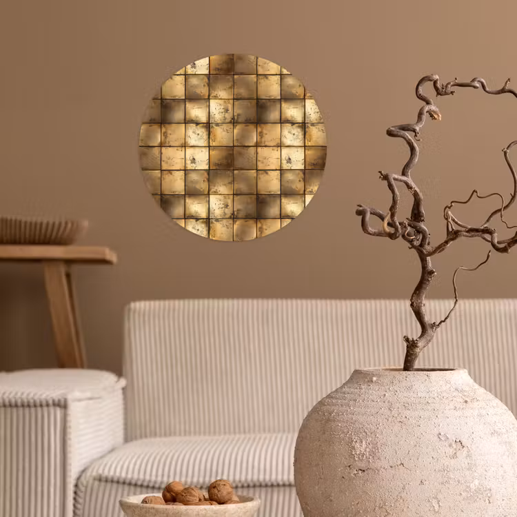 Geometrisch - Tegels - Goud Wandcirkel behangsticker klein 186 -sfeer1