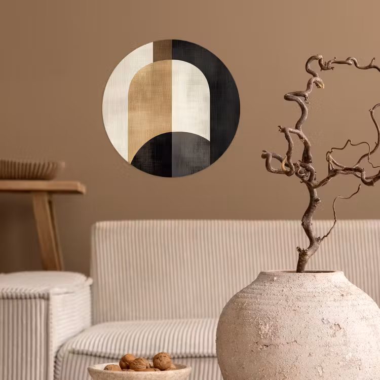 Geometrische - Vormen - Wit Wandcirkel behangsticker klein -sfeer1