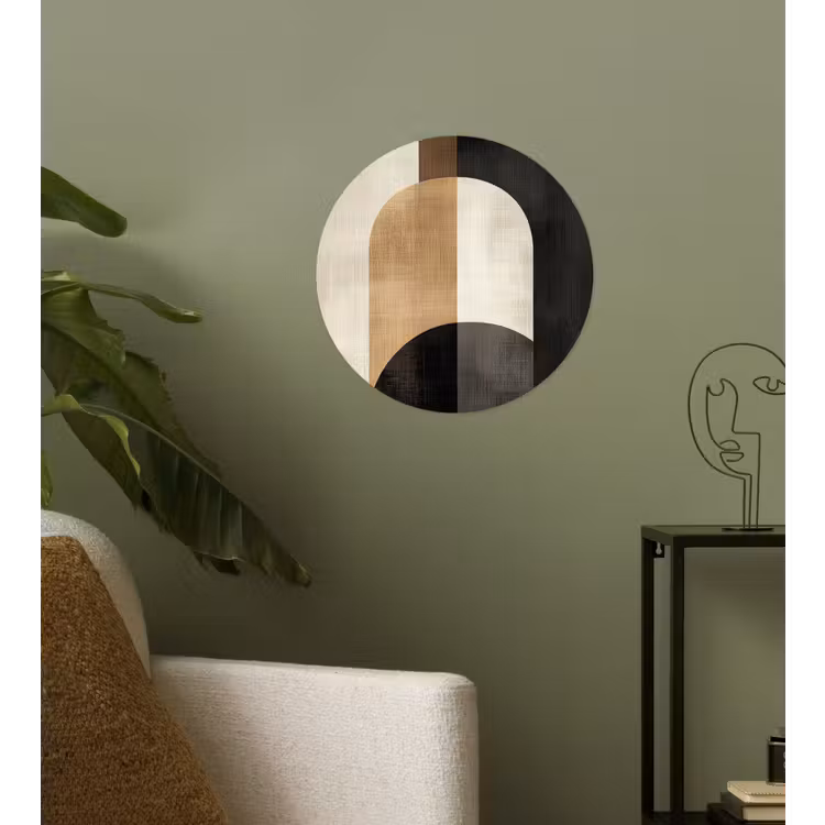 Geometrische - Vormen - Wit Wandcirkel behangsticker klein -sfeer2