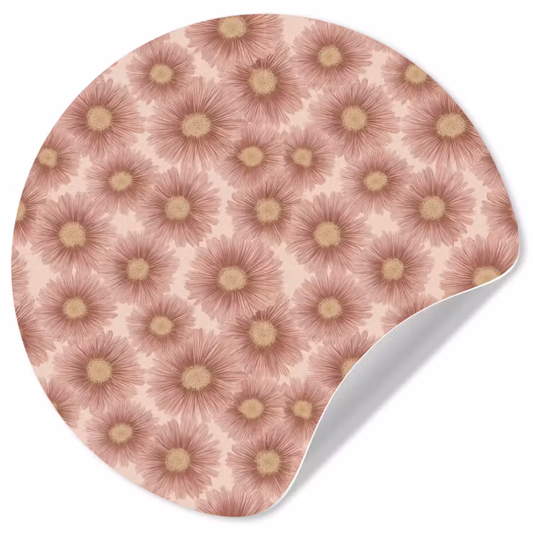 Gerbera - Bloemen - Roze Wandcirkel behangsticker klein 186 -3d