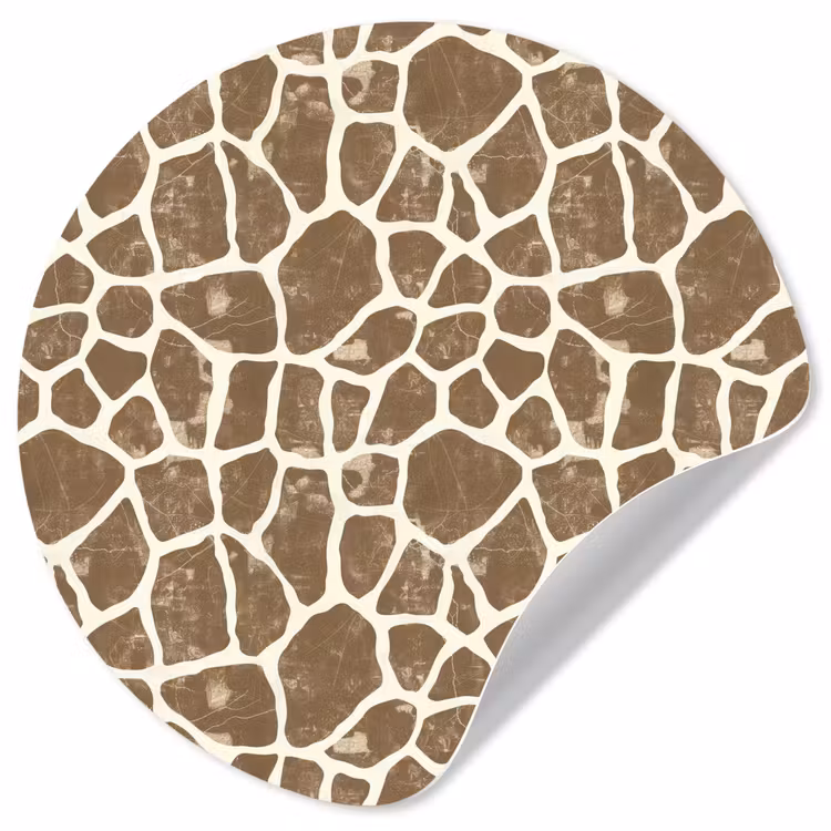 Giraf - Klassiek - Bruin Wandcirkel behangsticker klein 186 -3d