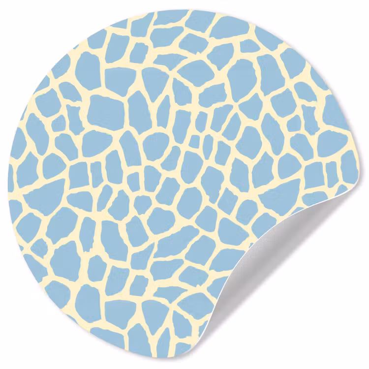 Giraf - Modern - Blauw Wandcirkel behangsticker klein 186 -3d