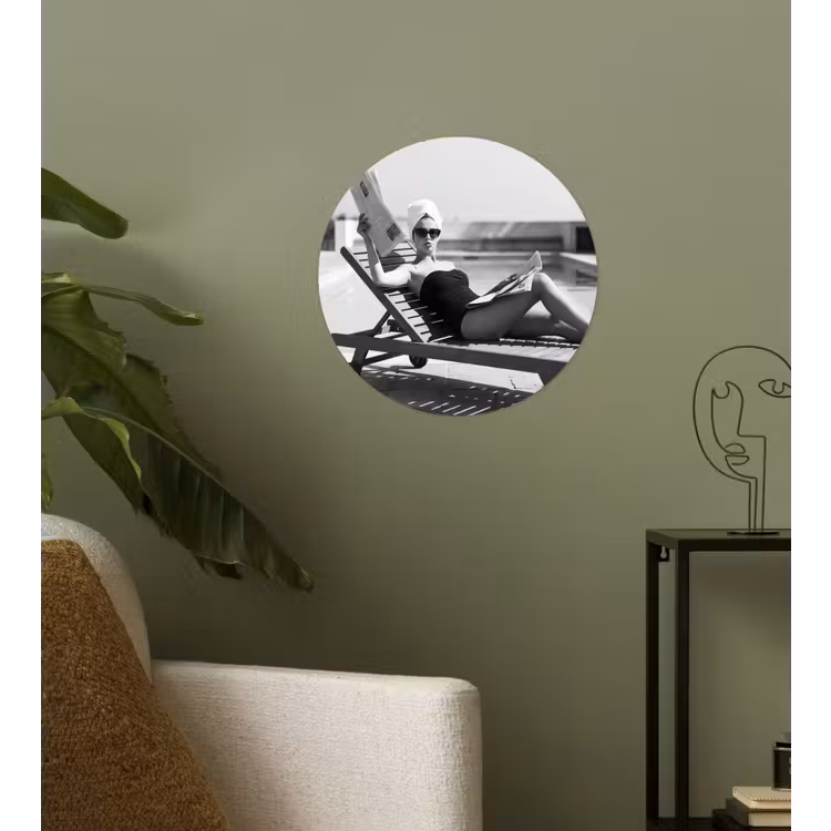 Glamour - Modern - Zwart - Wit Wandcirkel behangsticker klein -sfeer2