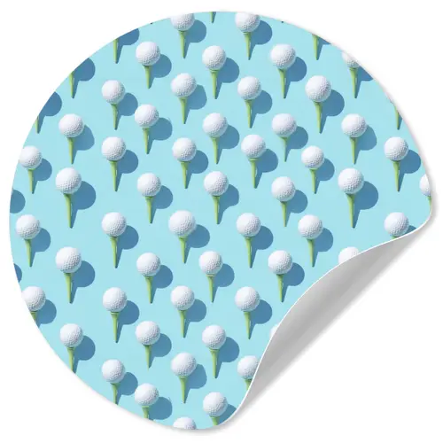 Golf - Ballen - Blauw Wandcirkel behangsticker klein 186 -3d