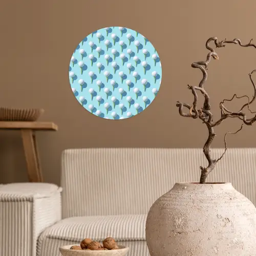Golf - Ballen - Blauw Wandcirkel behangsticker klein 186 -sfeer1