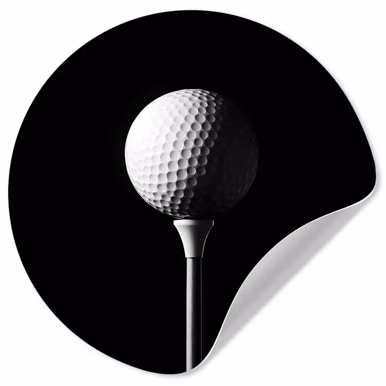 Golfbal - Minimalistisch - Wit Wandcirkel behangsticker klein -3d
