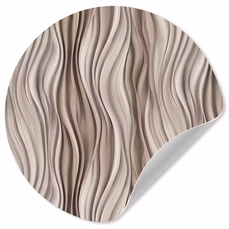 Golven - 3D - Crème Wandcirkel behangsticker klein 186 -3d