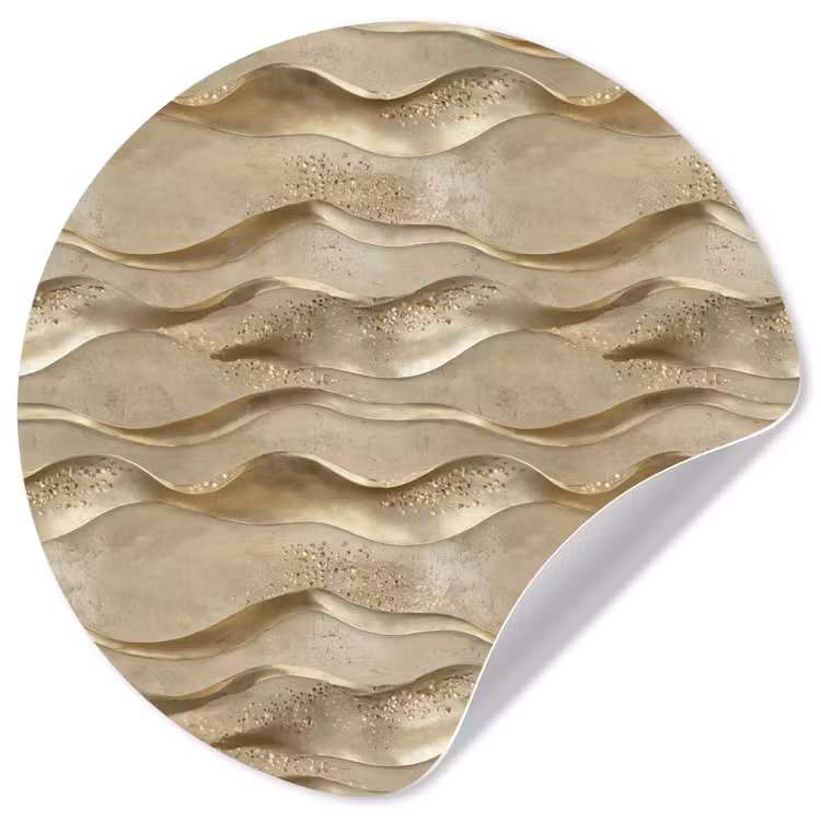Golven - Patroon - Goud Wandcirkel behangsticker klein 186 -3d