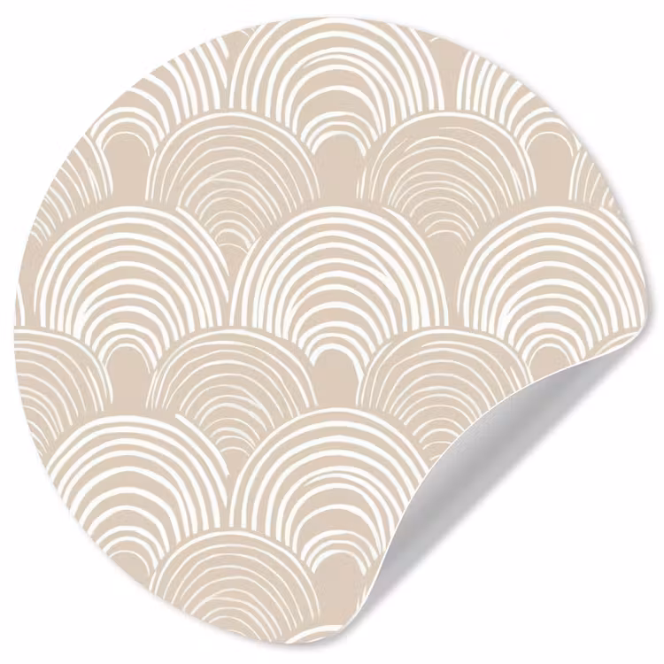 Golven - Structuur - Beige Wandcirkel behangsticker klein 186 -3d